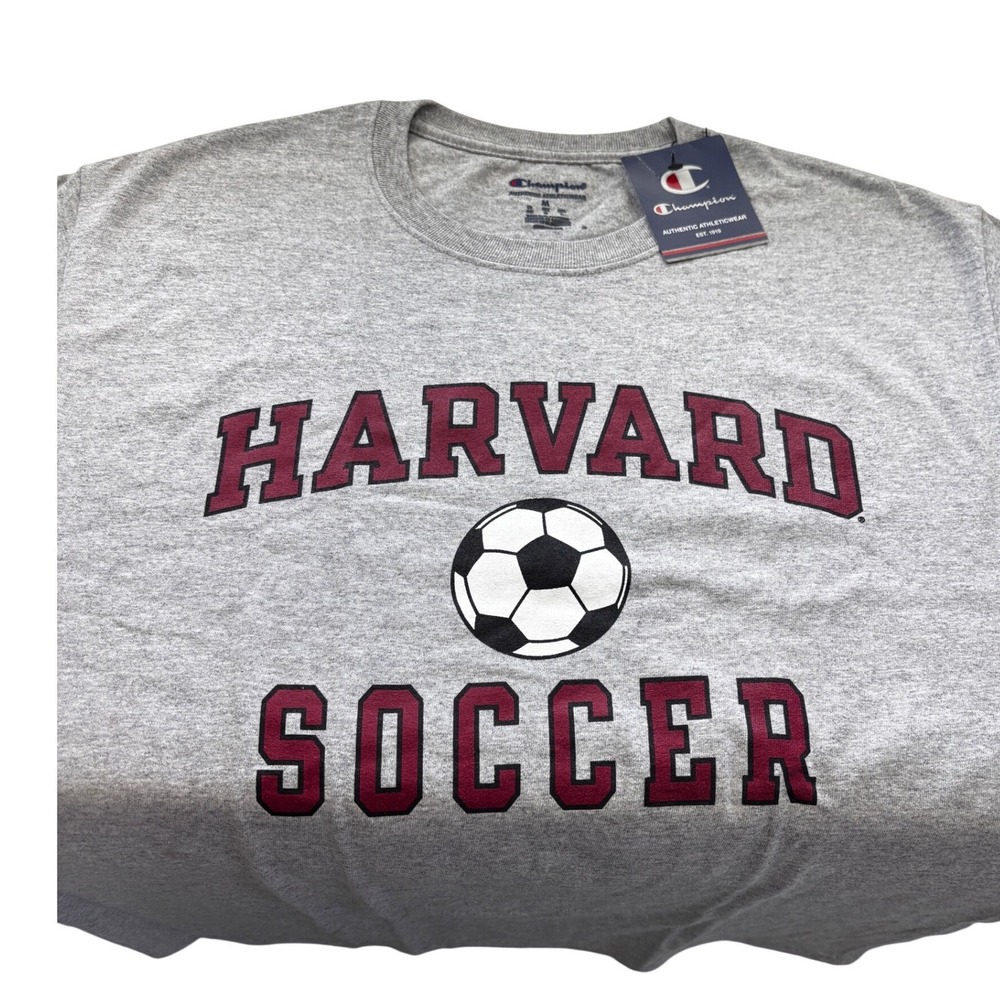 Champion Harvard Soccer T-Shirt Mens Medium Gray Heather Short Sleeve NWT